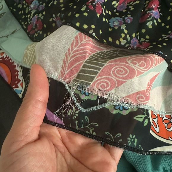 NWT Latiste By Amy Free Spirit Flowy Deep Sage Tiered Midi Dress Size S - Picture 5 of 14